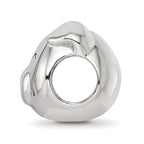 Sterling Silver Reflections Rhodium-plated Enamel Pig Bead