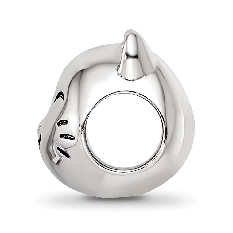 Sterling Silver Reflections Rhodium-plated Enamel Cat Bead Secondary image