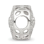 Sterling Silver Reflections Rhod-plated CZ Floral Cut-Out Bead