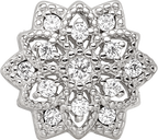 Sterling Silver Reflections Rhod-plated CZ Snowflake Bead