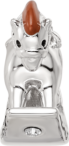 SS Reflections Rhod-plated Crystals Enamel Rocking Horse Bead