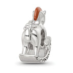 SS Reflections Rhod-plated Crystals Enamel Rocking Horse Bead
