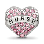 Sterling Silver Reflections Crystals Nurse Heart Bead