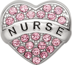 Sterling Silver Reflections Crystals Nurse Heart Bead