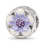 Sterling Silver Reflections Rhodium-plated Enamel Flower Bead