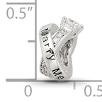 Sterling Silver Reflections Rhod-plated CZ Engagement Ring Bead