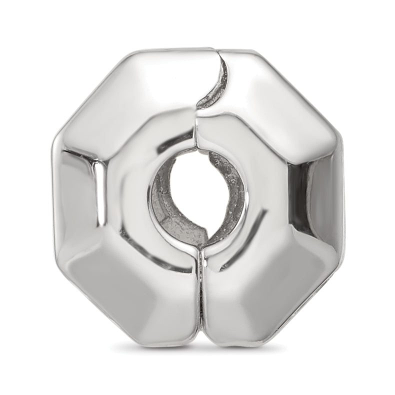 Sterling Silver Reflections Rhod-plated CZ Hinged Bead