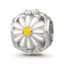 Sterling Silver Reflections Rhodium-plated Enamel Daisies Bead
