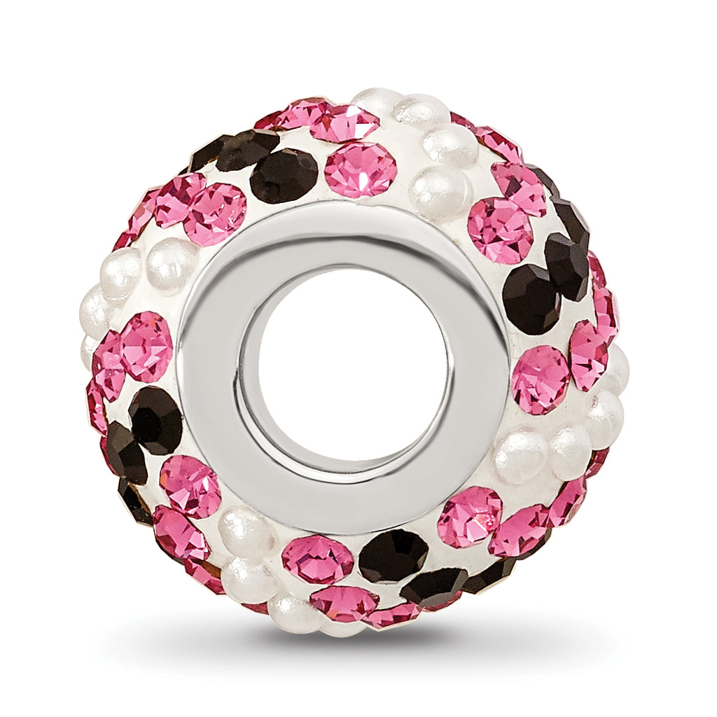 Sterling Silver Reflections Rhod-pl Preciosa Crystal & Imitation Pearl Bead