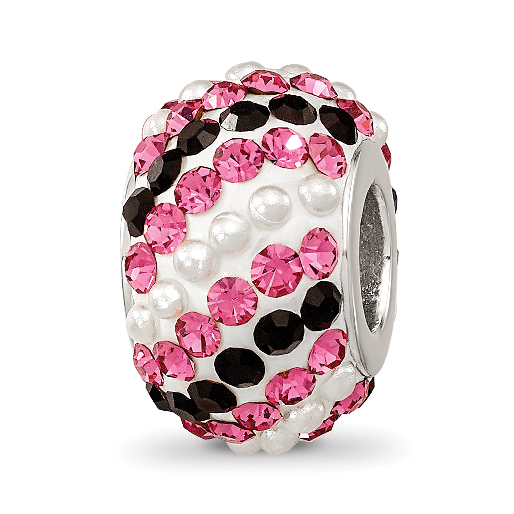 Sterling Silver Reflections Rhod-pl Preciosa Crystal & Imitation Pearl Bead Main image