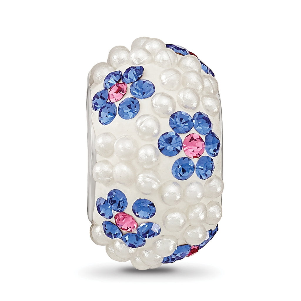 SS Reflections Rhod-plated Preciosa Crystal & Imitation Pearl Bead