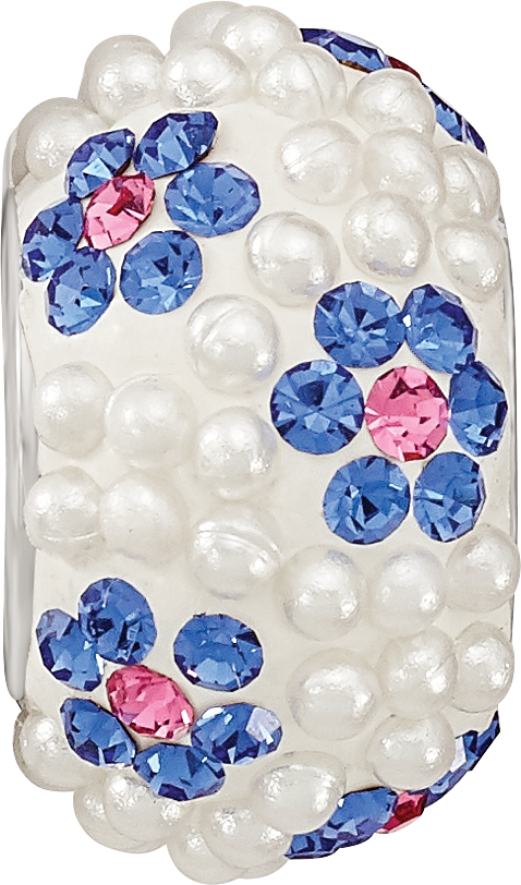 SS Reflections Rhod-plated Preciosa Crystal & Imitation Pearl Bead