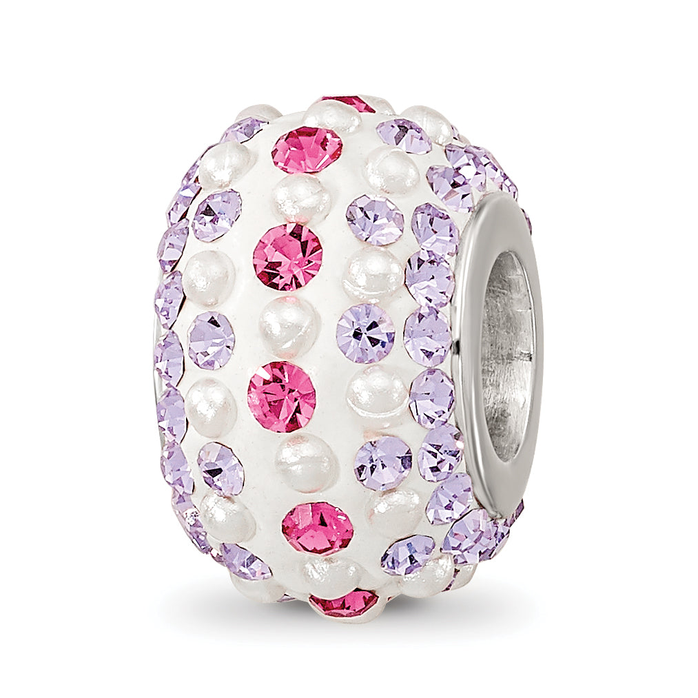 SS Reflections Rhod-pl Pink/Purple Preciosa Crystal & Imitation Pearl Bead Main image