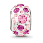 Sterling Silver Reflections Rhod-pl Pink Preciosa Crystal Bead