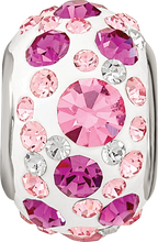 Sterling Silver Reflections Rhod-pl Pink Preciosa Crystal Bead