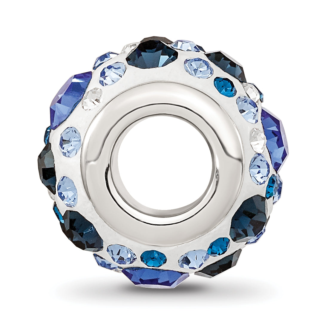 Sterling Silver Reflections Rhodium-plated Blue Preciosa Crystal Bead Secondary image