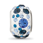 Sterling Silver Reflections Rhodium-plated Blue Preciosa Crystal Bead