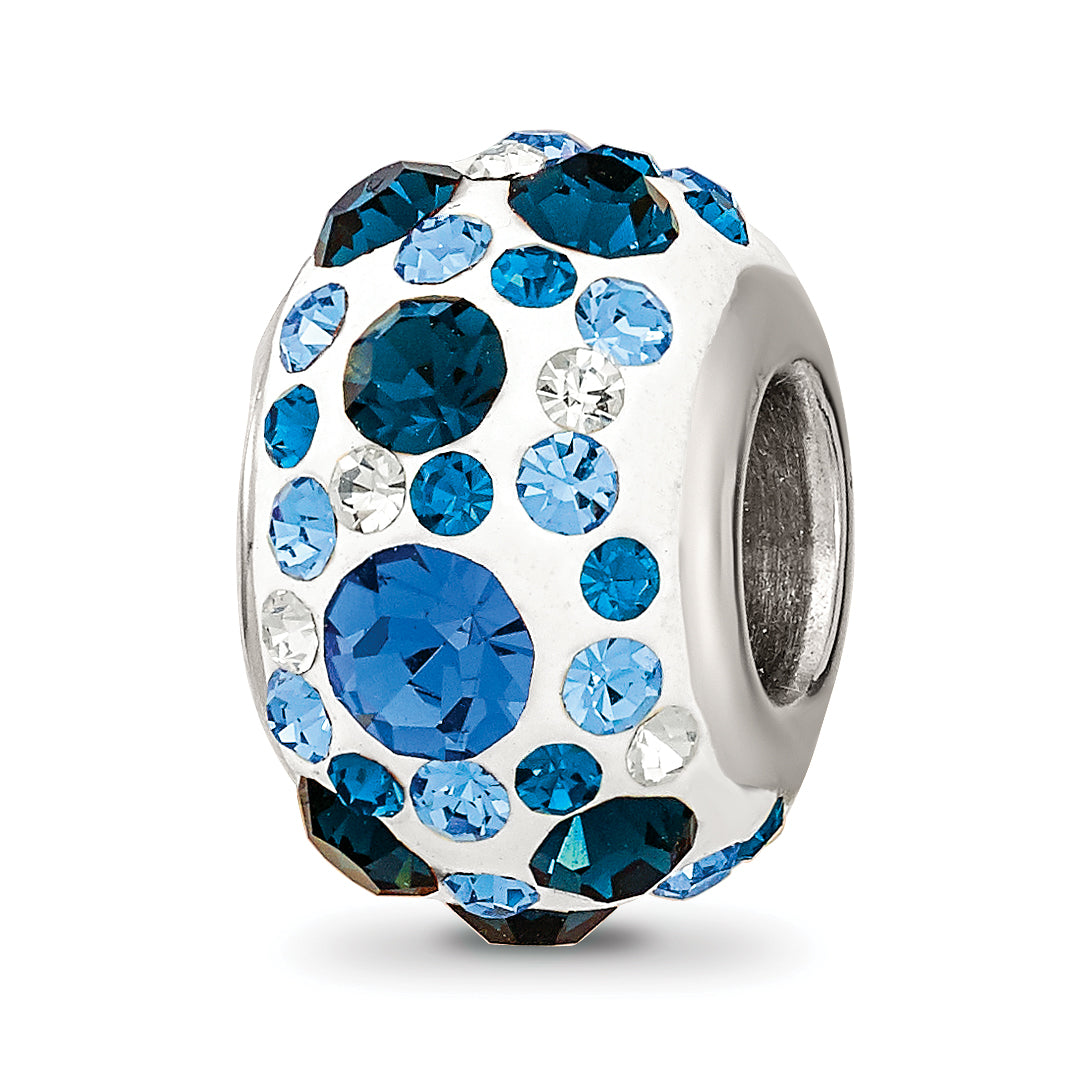 Sterling Silver Reflections Rhodium-plated Blue Preciosa Crystal Bead Main image