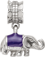 Sterling Silver Reflections Enamel Elephant Dangle Bead