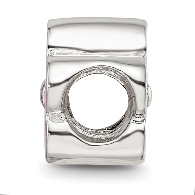 Sterling Silver Reflections Pink Enamel Flower Bead Secondary image