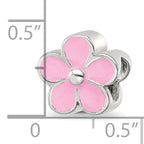 Sterling Silver Reflections Pink Enamel Flower Bead