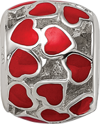 Sterling Silver Reflections Enamel Heart Bead