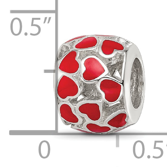 Sterling Silver Reflections Enamel Heart Bead