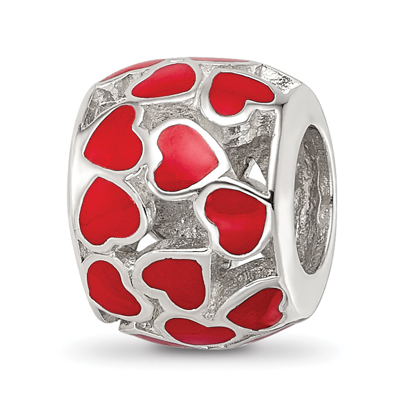 Sterling Silver Reflections Enamel Heart Bead Main image