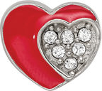 Sterling Silver Reflections Preciosa Crystal Enamel Heart Bead