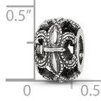 Sterling Silver Reflections Antiqued Fleur de Lis Bead