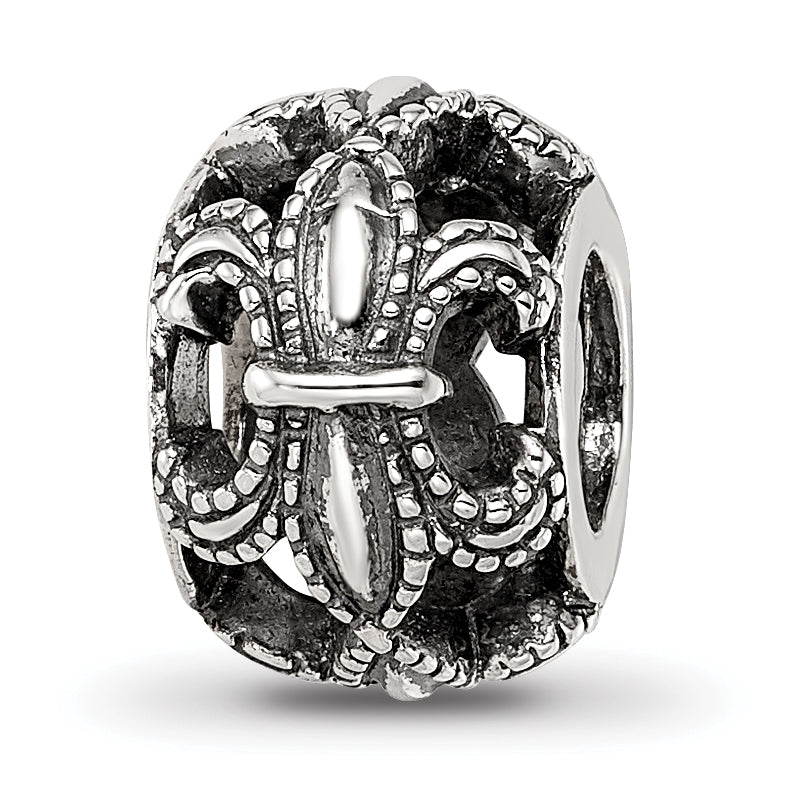 Sterling Silver Reflections Antiqued Fleur de Lis Bead Main image