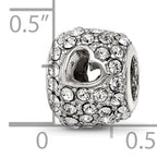 Sterling Silver Reflections Preciosa Crystal Heart Cut-Out Bead