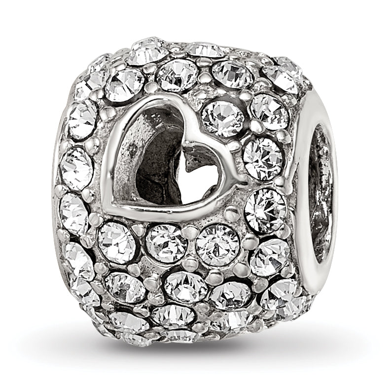 Sterling Silver Reflections Preciosa Crystal Heart Cut-Out Bead Main image