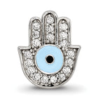 Sterling Silver Reflections Enamel CZ Hamsa/Chamseh Bead