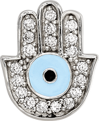 Sterling Silver Reflections Enamel CZ Hamsa/Chamseh Bead