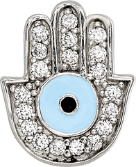 Sterling Silver Reflections Enamel CZ Hamsa/Chamseh Bead