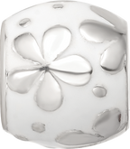 Sterling Silver Reflections White Enamel Floral Bead