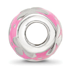 Sterling Silver Reflections Pink Enamel Floral Bead