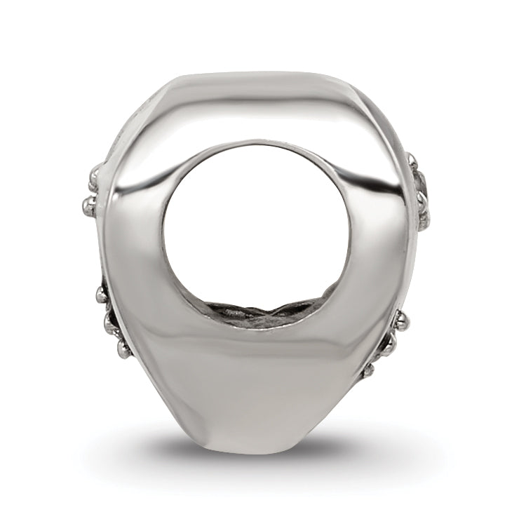 Sterling Silver Reflections Enamel CZ Yin Yang Heart Bead Secondary image