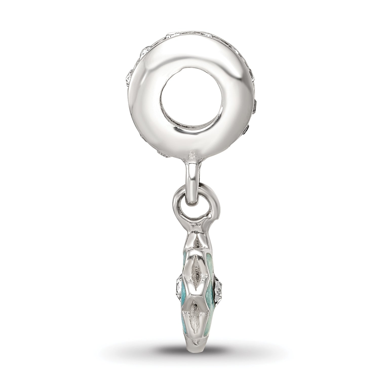 SS Reflections Preciosa Crystal Teal Enamel Dangle Flower Bead Secondary image