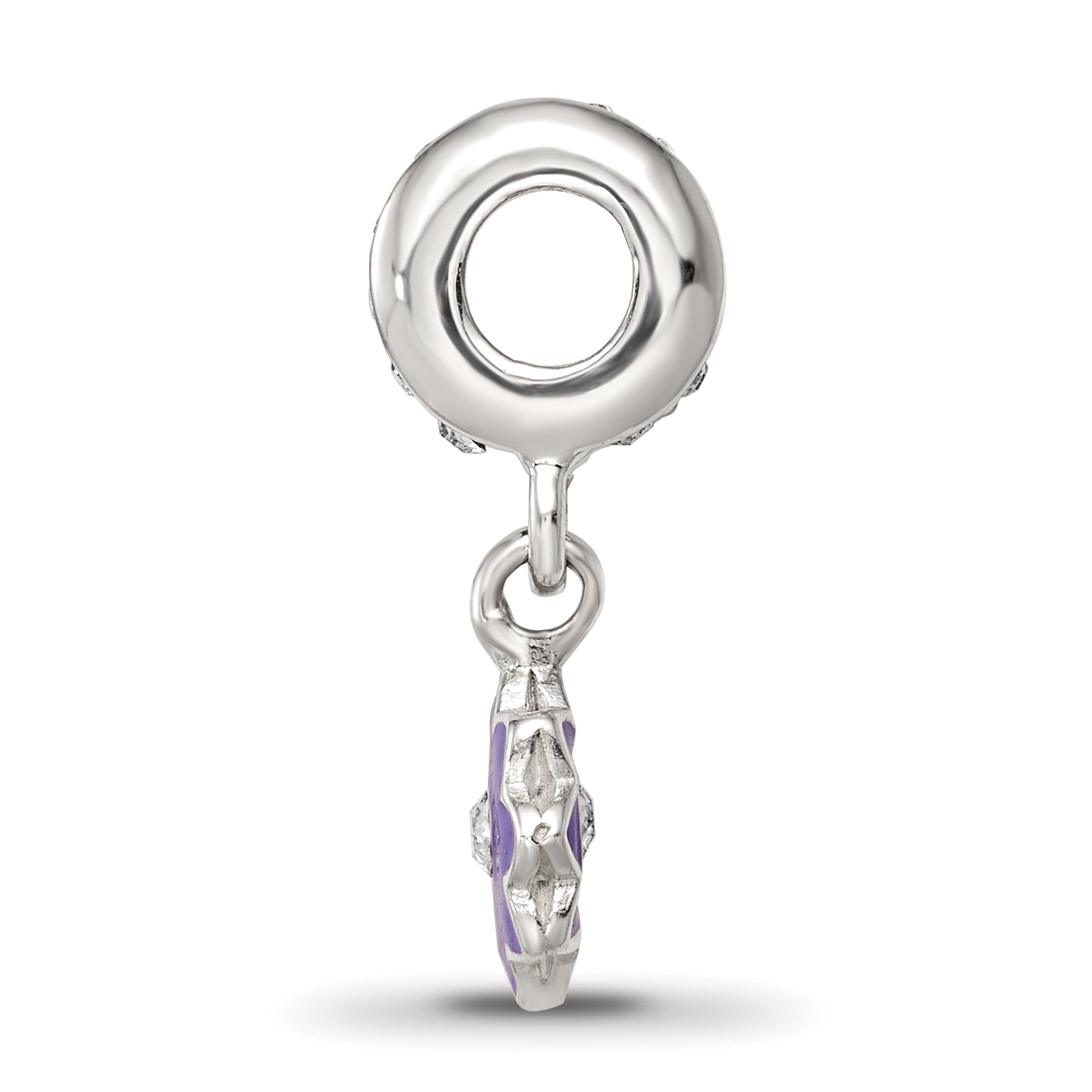 SS Reflections Preciosa Crystal Purple Enamel Dangle Flower Bead Secondary image