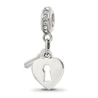 Sterling Silver Reflections Preciosa Crystal Heart Lock & Key Bead