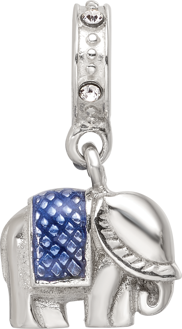 SS Reflections Preciosa Crystal Enamel Elephant Dangle Bead