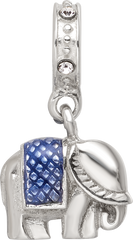 SS Reflections Preciosa Crystal Enamel Elephant Dangle Bead