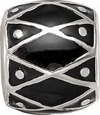 Sterling Silver Reflections Black Enamel Bead