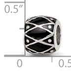 Sterling Silver Reflections Black Enamel Bead