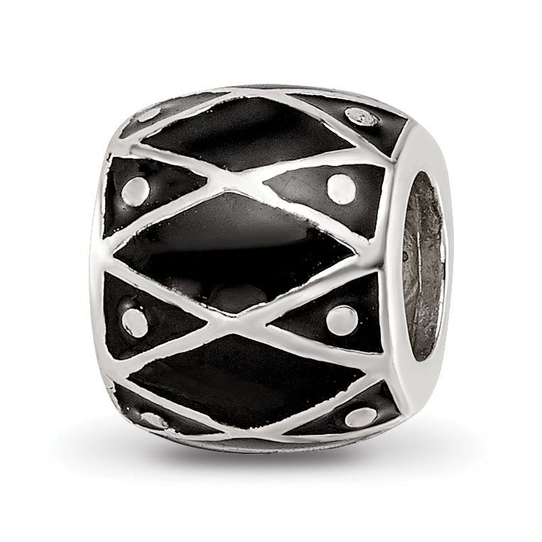 Sterling Silver Reflections Black Enamel Bead Main image