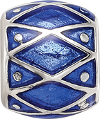 Sterling Silver Reflections Blue Enamel Bead