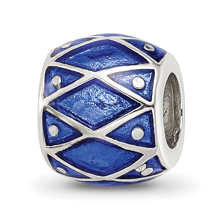 Sterling Silver Reflections Blue Enamel Bead Main image