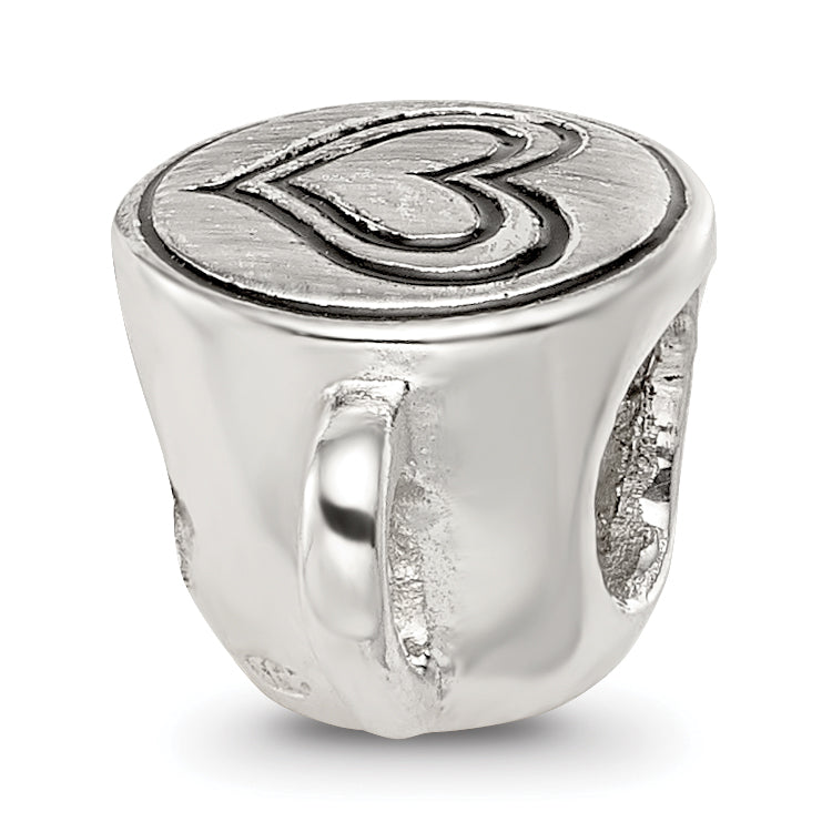 Sterling Silver Reflections Enamel I Heart Coffee Mug Bead